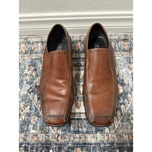 Mens GORDON RUSH Casual Shoes brown leather loafers size 8.5